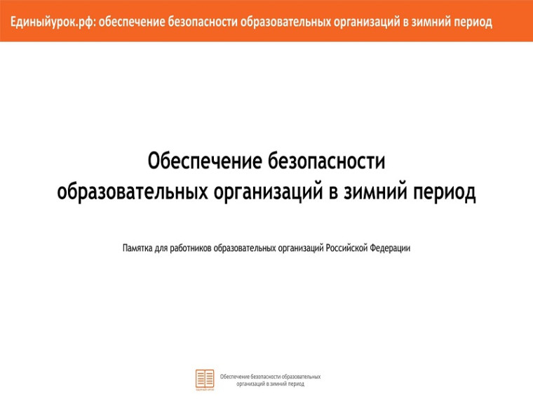 «Обеспечение безопасности образовательных организаций в зимний период».